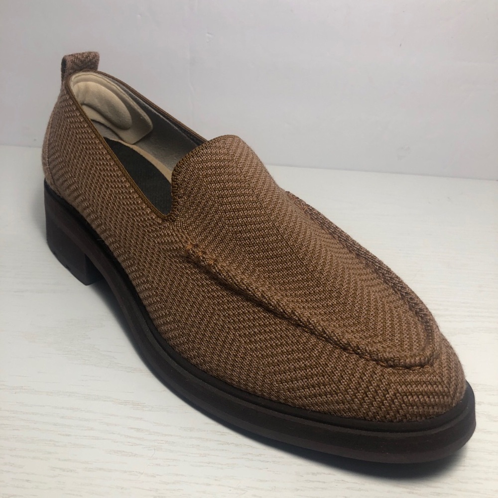 Rothy's The Lug Merino Wool Teak Herringbone Almond Toe Loafers Women Size 8.5